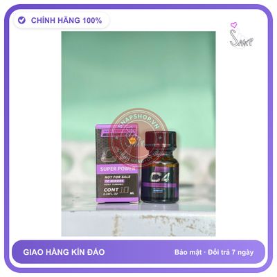 Chai hít tăng khoái cảm Popper C4 10ml Popper 10ml,Dòng mạnh, cao cấp,phê lâu, ko nhức đầu, ko bỏng mũi, che tên sản phẩm bảo mật kín đáo