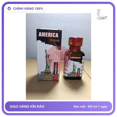 Chai hít tăng khoái cảm Popper AMERICA 30ml Popper 30ml, Hàng Chính Hãng, Cực Mạnh, Bao phê, ko nhức đầu, ko bỏng mũi, che tên sản phẩm bảo mật kín đá