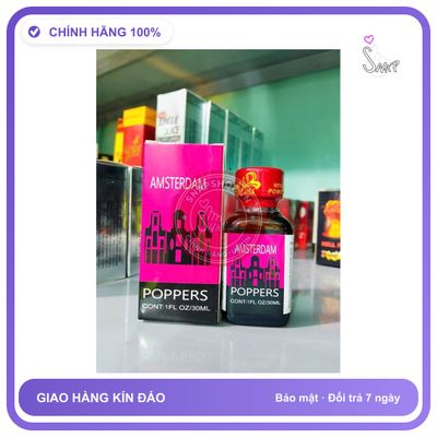 Chai hít tăng khoái cảm Popper AMSTERDAM 30ml Popper 30ml, dòng mạnh phê lâu, cho ng sử dụng lâu năm, che tên sản phẩm bảo mật kín đáo