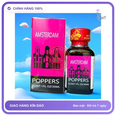 Chai hít tăng khoái cảm Popper AMSTERDAM 30ml Popper 30ml USA, Dòng Cao Cấp, Phê Lâu, Ko Nhức Đầu, Ko Bỏng Mũi, che tên sản phẩm bảo mật kín đáo