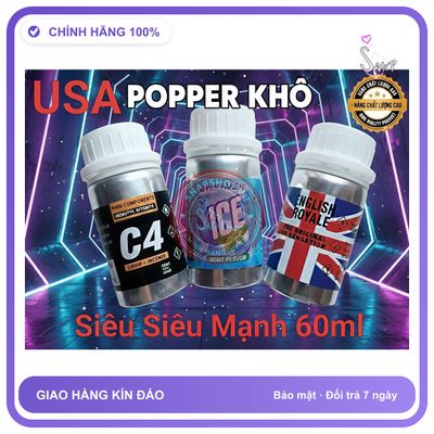 Chai hít tăng khoái cảm Popper C4ICEENGLISH ROYALE 60ml Popper Khô 60ml Hàng Chính Hãng Cực Mạnh