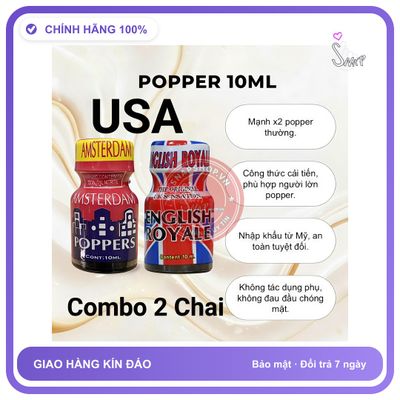 Chai hít tăng khoái cảm Popper AmsterdamEnglish Royale 10ml Popper 10ml Usa Hàng Chính Hãng cực mạnh, combo 2 chai siêu tiết kiệm