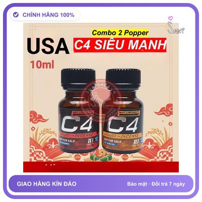 Chai hít tăng khoái cảm Popper C4 10ml Popper 10ml Usa dòng cao cấp cực mạnh, combo tiết kiệm