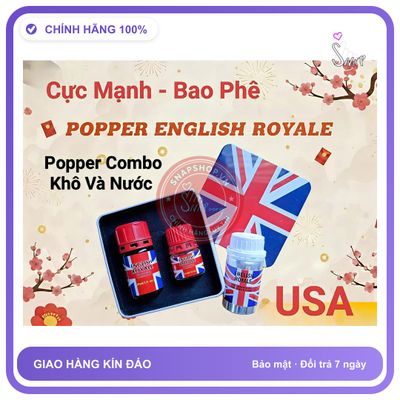 Chai hít tăng khoái cảm Popper ENGLISH ROYALE 60ml Combo Popper usa 60ml nước và 60ml khô kết hợp cực mạnh