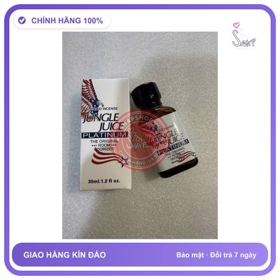 Chai hít tăng khoái cảm Popper JUNGLE JUICE PLATINUM 30ml Popper khô 30ml, Dòng Cao Cấp Cực Mạnh, Phê Lâu, Mùi Hương Dễ Hít