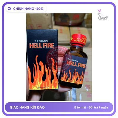 Chai hít tăng khoái cảm Popper HELL FIRE 30ml Popper khô 30ml, Hàng Chính Hãng, Cực Mạnh, cho ng lờn, giá sỉ
