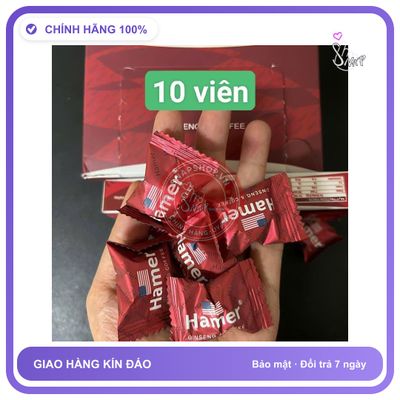Viên uống hỗ trợ sinh lý nam Hamer Combo 10 viên kẹo hamer mỹ chính hãng, cực mạnh, giúp cương cứng lâu cả tiếng, che tên sản phẩm bảo mật kín đáo