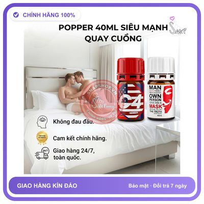 Chai hít tăng khoái cảm Popper C4 40ml Combo 2 chai Popper 40ml USA, mẫu dùng chung, kích thích mạnh mẽ, phê lâu hơn