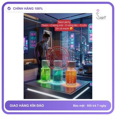 Chai hít tăng khoái cảm Popper NEON PARTY 40ml Popper neon 40ml, Mẫu Mới Cao Cấp, Phê Lâu Hơn, Lấy Ngẫu Nhiên