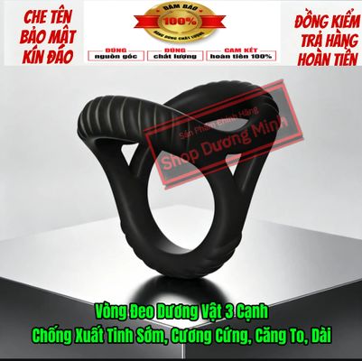 (Che Tên) Vòng Đeo Dương Vật, 3 Cạnh,Cao Su Co Giãn Cao Cấp,Không Bị Đứt 