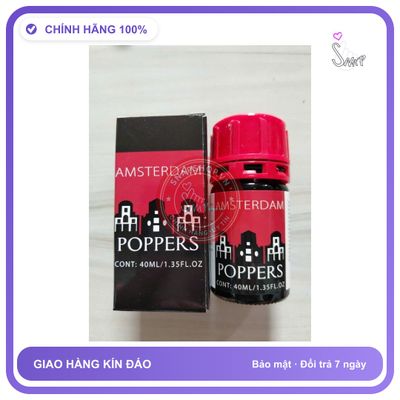 Chai hít tăng khoái cảm Popper AMSTERDAM 40ml Chai Hít Popper 40ml USA,Hàng Chính Hãng, Cực Mạnh, Phê Lâu,Ko Nhức Đầu, Ko Rát Mũi, Tác Dụng Nhanh Chó