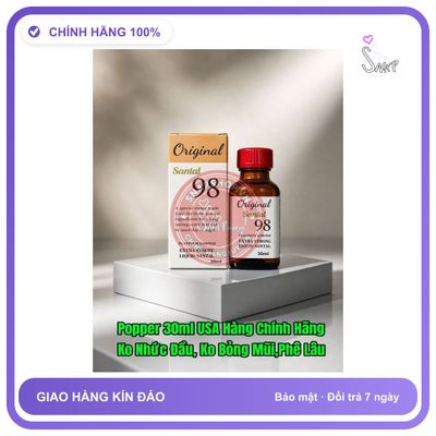 Chai hít tăng khoái cảm Popper Santal 98 30ml Popper Nước 30ml USA Hàng Chính Hãng Cực Mạnh, Bao Phê