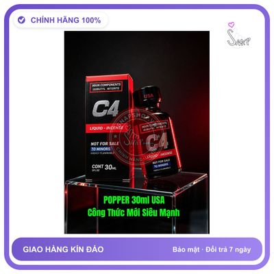 Chai hít tăng khoái cảm Popper C4 30ml Hàng Chính Hãng Popper Nước 30ml USA, Dòng Cao Cấp Cực Mạnh, Dùng Cho Ng Lờn Nặng