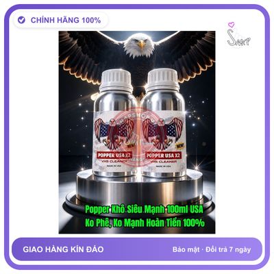 Chai hít tăng khoái cảm Popper POPPER USA X2 100ML Hàng Chính Hãng Popper Khô USA 100ML Dòng Siêu Mạnh Cho Ng Lờn Lâu Năm