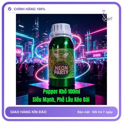 Chai hít tăng khoái cảm Popper MR B NEON PARTY 100ml Hàng Chính Hãng Popper Neon Khô USA 100ml, Công Thức Mới Siêu Mạnh, Hít Là Phê Ngay