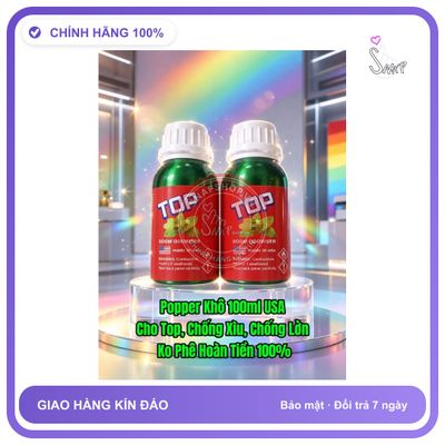 Chai hít tăng khoái cảm Popper TOP 100ml Hàng Chính Hãng Popper Khô 100ml USA, Dòng Cao Cấp Cực Mạnh,Cho Top, Chống Xìu, Cương Cứng Hơn,Kéo Dài Thời