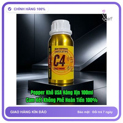 Chai hít tăng khoái cảm Popper C4 100ml Hàng Công Ty Popper khô 100ml, Siêu Mạnh, Phê Gấp Đôi Mẫu Thường