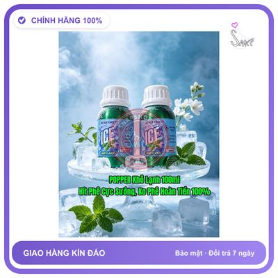Chai hít tăng khoái cảm Popper ICE 100ml Hàng Mới Về Popper Khô USA 100ml, Dòng Lạnh, Hít Phê Hơn, Cảm Giác Sản Khoái, Giá Ưu Đãi, Sl Còn Ít