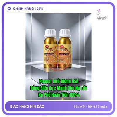 Chai hít tăng khoái cảm Popper JUNGLE JUICE 100ml Hàng Mới Về Popper Khô USA 100ml, Hàng Chính Hãng, Siêu Mạnh, Siêu Phê, Dùng Cho Ng Lờn