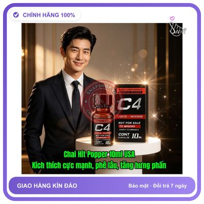 Chai hít tăng khoái cảm Popper C4 10ml Popper 10ml USA, Hàng Chính Hãng, Kích Thích Mạnh Mẽ, Tác Dụng Nhanh Chóng