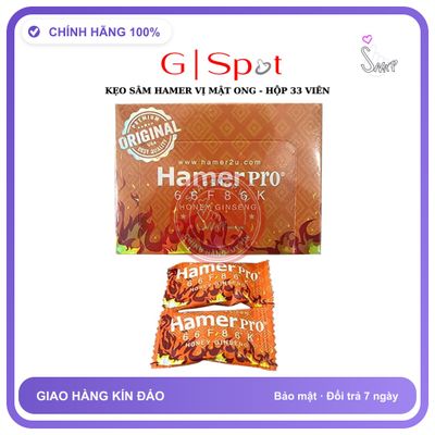 Viên uống hỗ trợ sinh lý nam HamerPro Kẹo Sâm Hamer Pro Chính Hãng Vị Mật Ong - Hộp 33 Viên Ngậm Tăng Cường Sinh Lý Cuong Duong Nam