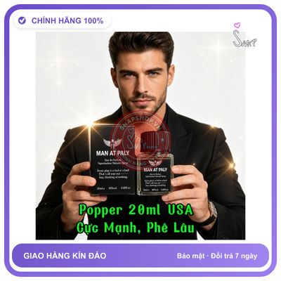Chai hít tăng khoái cảm Popper MAN AT PLAY 20ml Popper 20ml USA, Hàng Chính Hãng, Dòng Mạnh Phê Lâu, che tên sản phẩm bảo mật kín đáo, Kín Đáo
