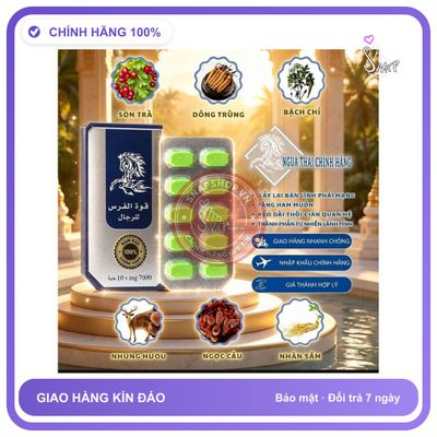 Viên uống hỗ trợ sinh lý nam JNW Combo 2 hộp, Ngựa Thái Chính Hãng, Cực Mạnh, Ko tác dụng hoàn tiền 100%
