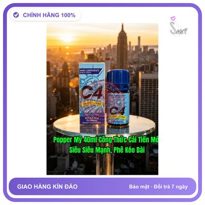 Chai hít tăng khoái cảm Popper C4 40ml Popper Mẫu Mới 40ml USA, Hàng Chính Hãng, Siêu Siêu Mạnh, Phê Kéo Dài
