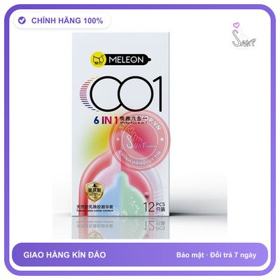 Bao cao su Meleon 001 6 In 1 combo mix hộp 12 cái