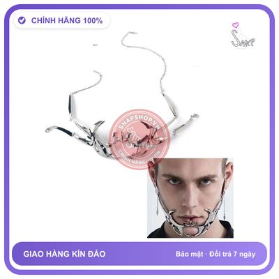 BDSM Mặt nạ cằm Cyberpunk inox chính hãng