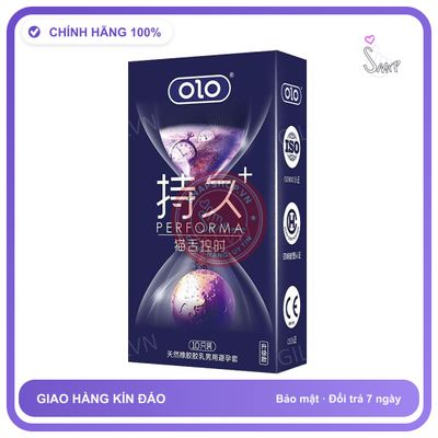 Bao cao su Olo Performa+++ Tím hộp 10 chiếc siêu trơn kéo dài thời gian chính hãng