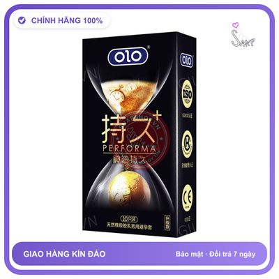Bao cao su Olo Performa Đen hộp 10 chiếc kéo dài thời gian chính hãng