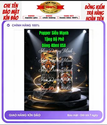 Siêu Phẩm, Popper Mỹ Hàng Nhập Khẩu,Chính Hãng, 40ml USA, Có Tem Chống Hàng Giả, Bao Phê 