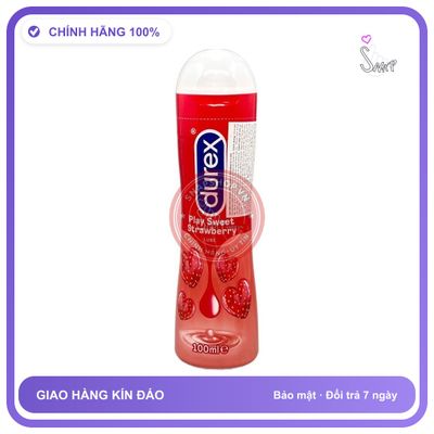 Gel bôi trơn hương dâu Durex Strawberry chai 100ml chính hãng