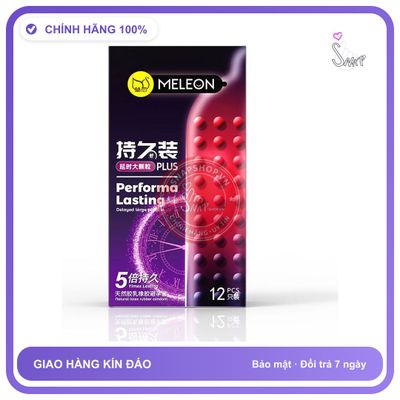 Bao cao su Meleon Performa Lasting Plus 5 Times hộp 12 chiếc