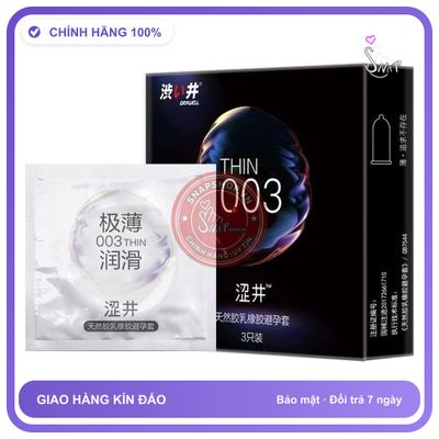 Bao cao su Drywell Ultra Thin 003 siêu mỏng hộp 3 cái