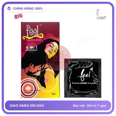 Bao cao su Feel Euphoria 4in1 hộp 12 chiếc kéo dài thời gian chính hãng hàng nhập khẩu