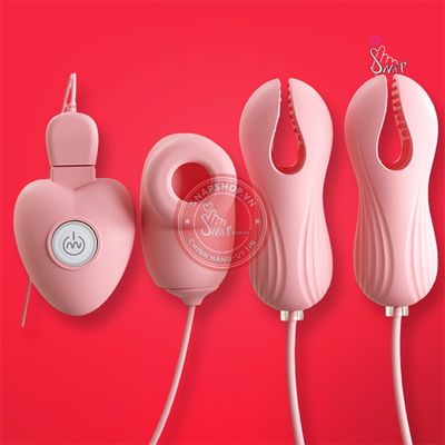 Bộ trứng rung 3 đầu Ankani kẹp ti hút và mút cực mạnh rung siêu kích thích