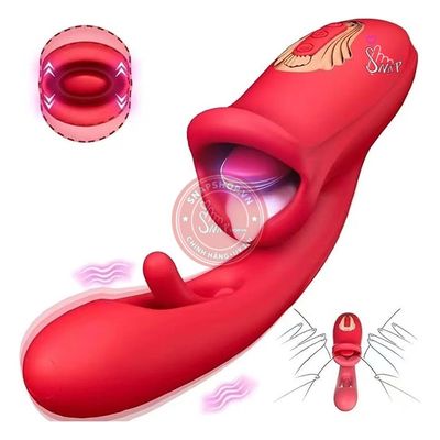 Dương vật giả Tongue Rose đá lưỡi kích thích điểm G