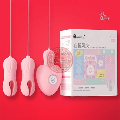 Bộ kẹp vú ti kích thích Heart Joy rung 10 chế độ