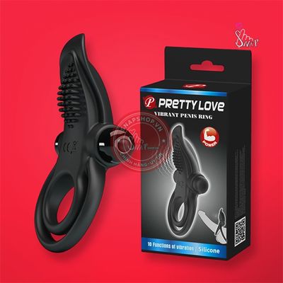 Vòng đôi silicon Pretty Love Penis Ring rung 10 chế độ