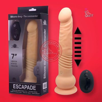 Dương vật giả Escapade rung nhấp chuyển động đẩy tới và lui ngoáy 10 chế độ, điều khiển từ xa