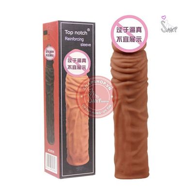 Bao cao su đôn dên Top Notch gân nổi, cậu nhỏ dài thêm 5cm