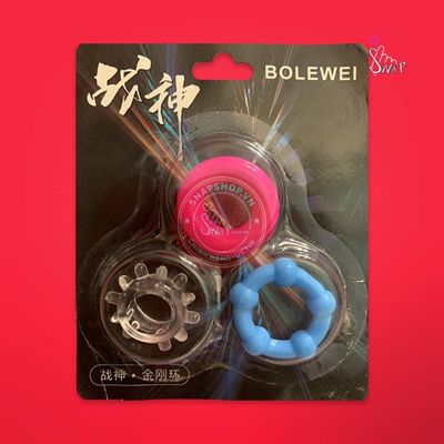 Bộ 3 vòng đeo dương vật có gai bi nổi Bolewei