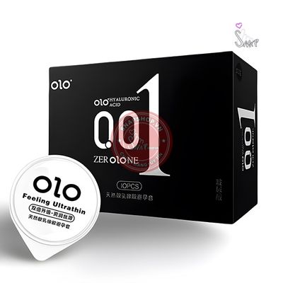 Bao cao su siêu mỏng Olo Đen 0.01 trơn mượt – Hộp 10c