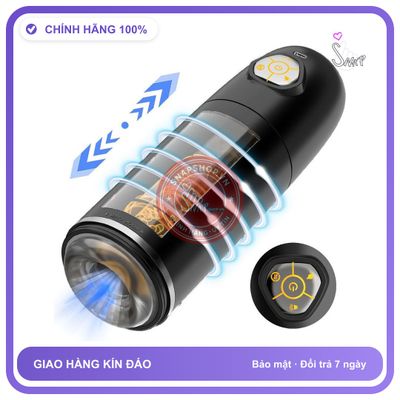Cốc Capsule Xoay Thụt Rên Led 7 Màu chính hãng - chất liệu an toàn cho da, dễ vệ sinh, êm ái khi dùng - giao hàng che tên kín đáo