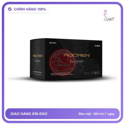 Bao Cao Su Rocmen Kingsure Hộp 12 Cái chính hãng - hỗ trợ kéo dài, ôm sát cảm giác thật, chất liệu latex an toàn - giao hàng che tên kín đáo