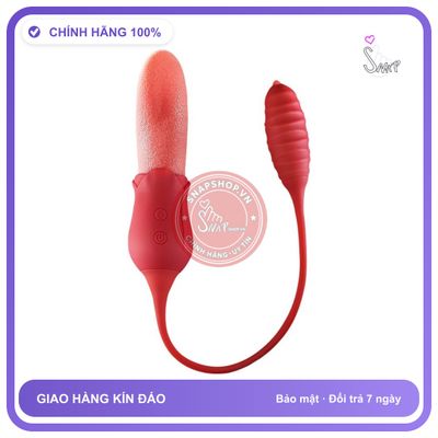 Bộ Trứng Rung Lưỡi Liếm Ipx5 Waterproof chính hãng - 10 chế độ rung, sạc USB, rung êm không tiếng động - giao hàng che tên kín đáo