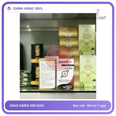 (Che Tên) (Mua 2 tặng 1 Tube Sủi )Viên Uống Tăng Cường Chức Năng Sinh Lý Nam-Nữ HealthAid SEXOVIT (Lọ 30v) Bảo Mật Tuyệt Đối
