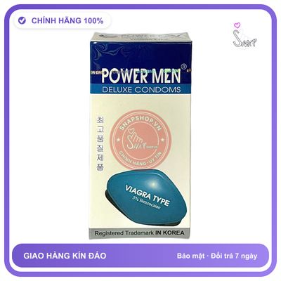 Bao Cao Su Powermen Viagra Hộp 12 Cái chính hãng - siêu mỏng 0.04mm, siêu mỏng, hỗ trợ kéo dài - giao hàng che tên kín đáo